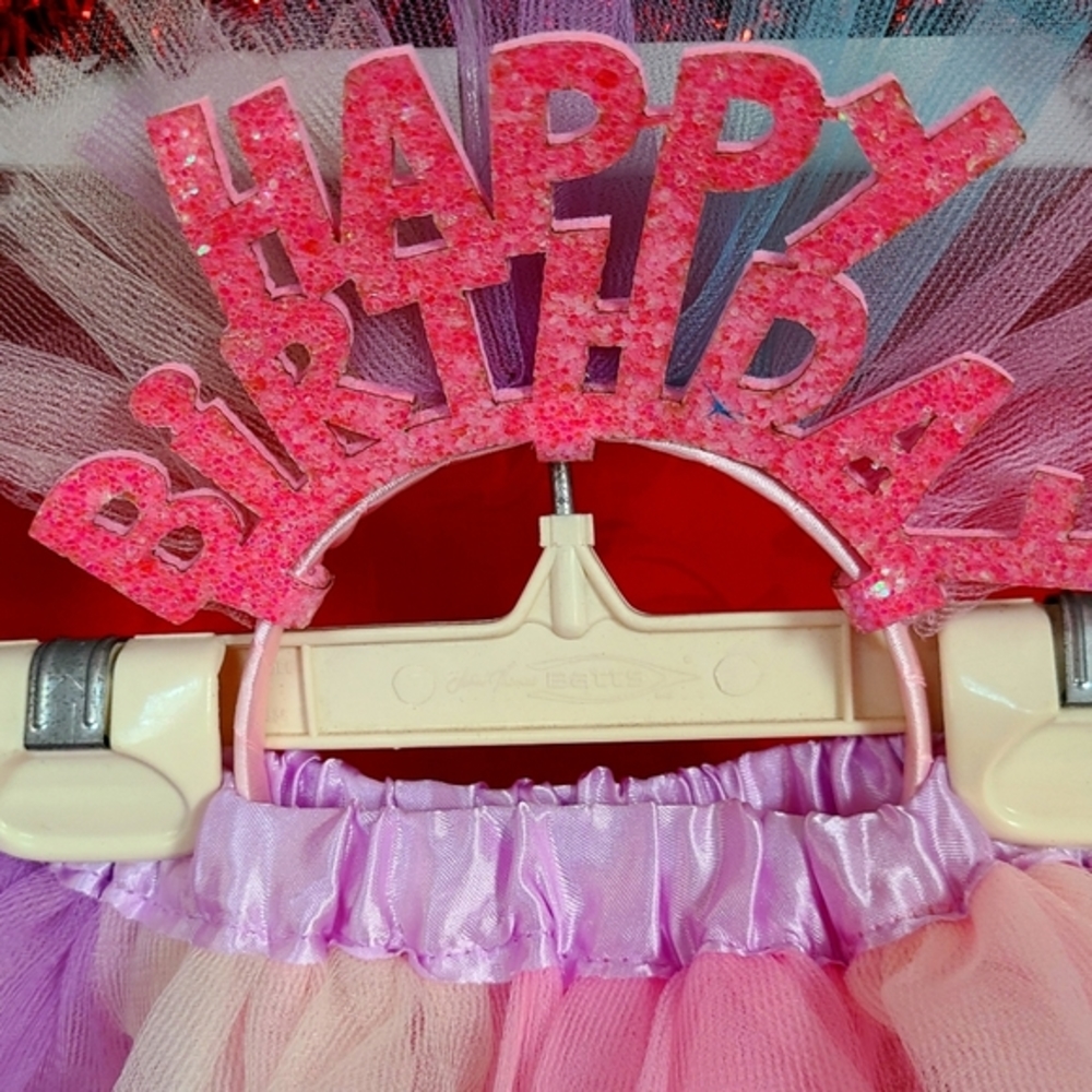 Cat & Jack Happy Birthday‎ headband and tutu